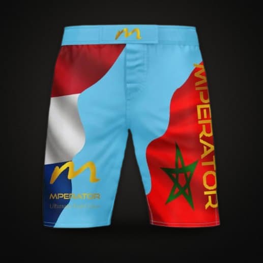 NL × Marokko Fight Short in lichtblauw